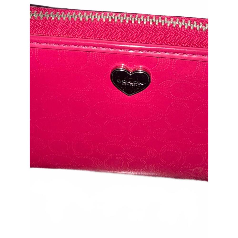 Coach Signature Leather checkbook zip top wallet - Picture 3 of 4